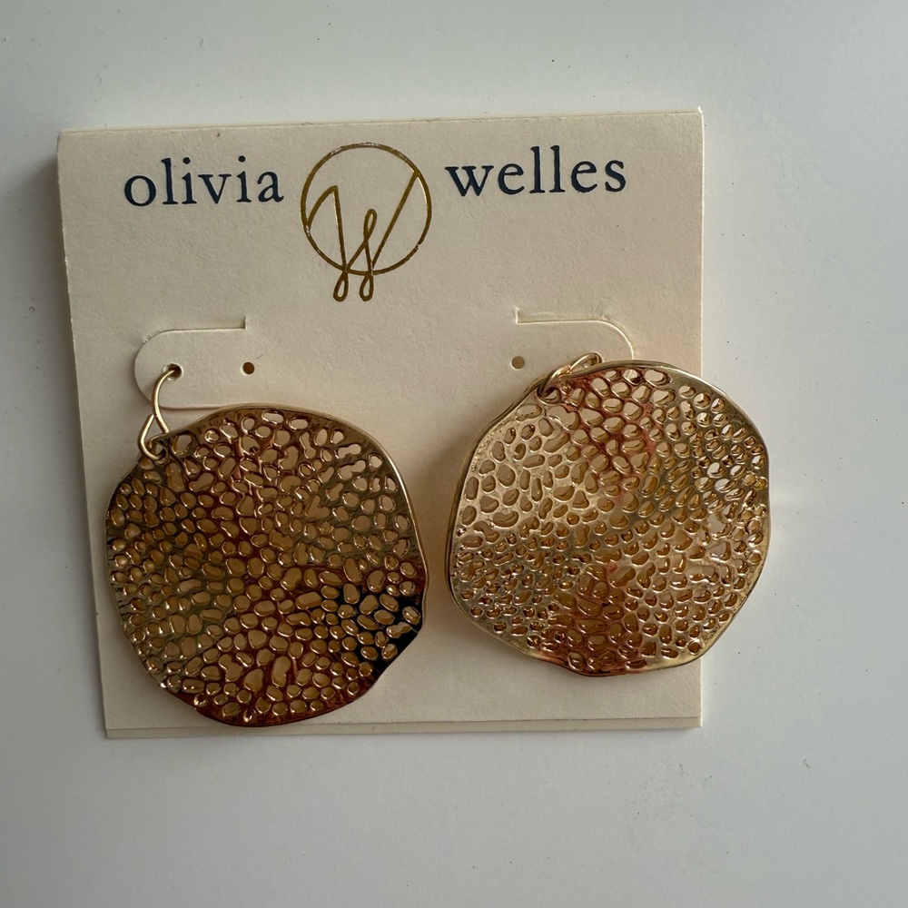 Olivia Welles Gold Textured Earrings